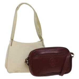 Gianni Versace Cartier Bag Nylon Leather 2Set Bordeaux Beige